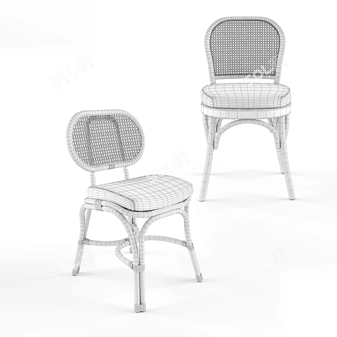 Vintage Bentwood Thonet Chair 3D model image 4