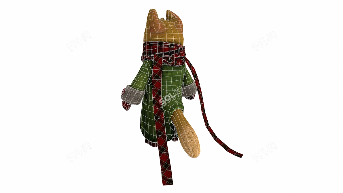 Low-Poly Cat Model | Stylized Scarf 3D model image 9