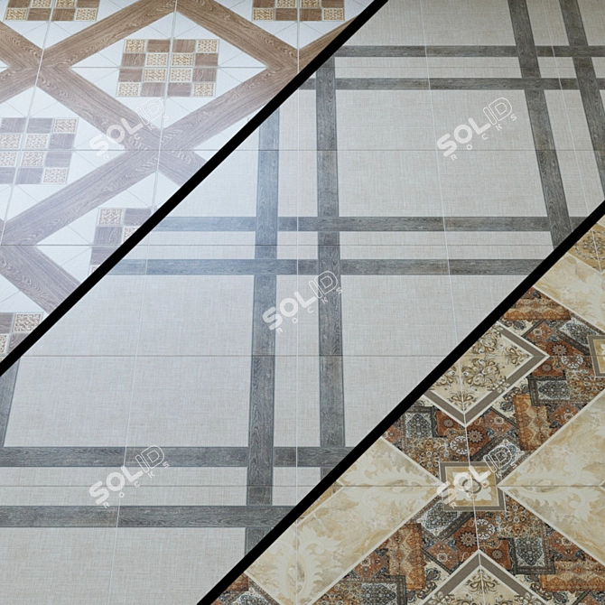 Brown Country Carpets: Intercerama Floor Tiles 3D model image 1