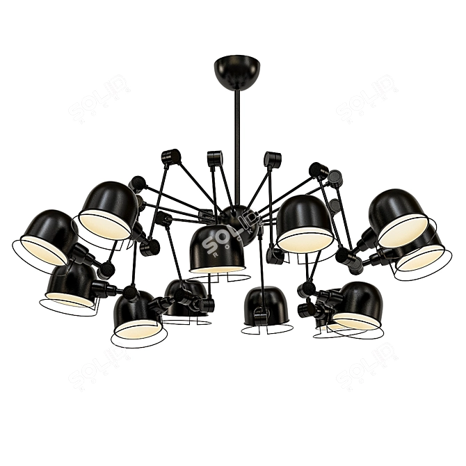 Industrial Spider Chandelier 3D model image 1