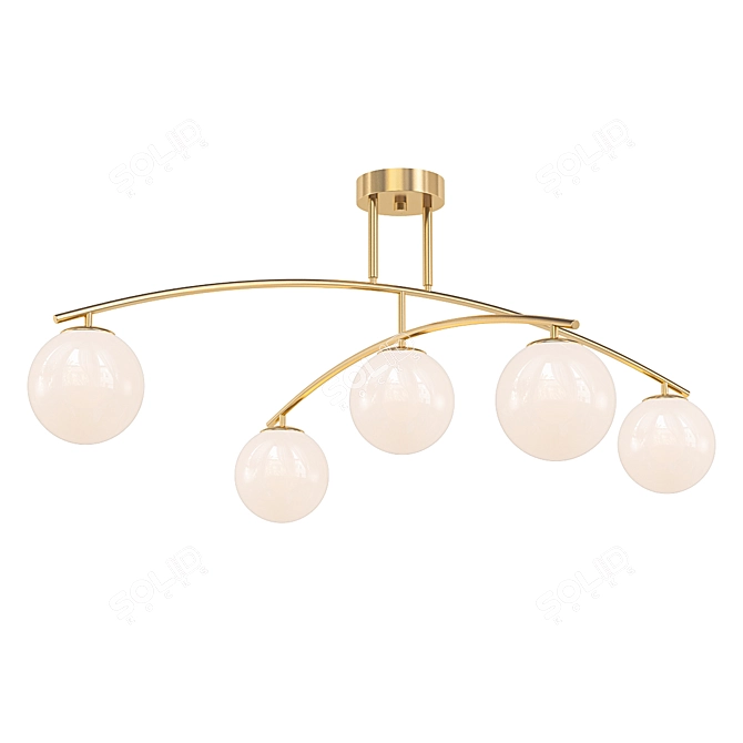 Sleek European Glass Ceiling Light 3D model image 1