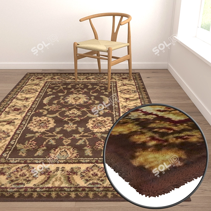 Premium Quality Carpets Set 3D model image 5