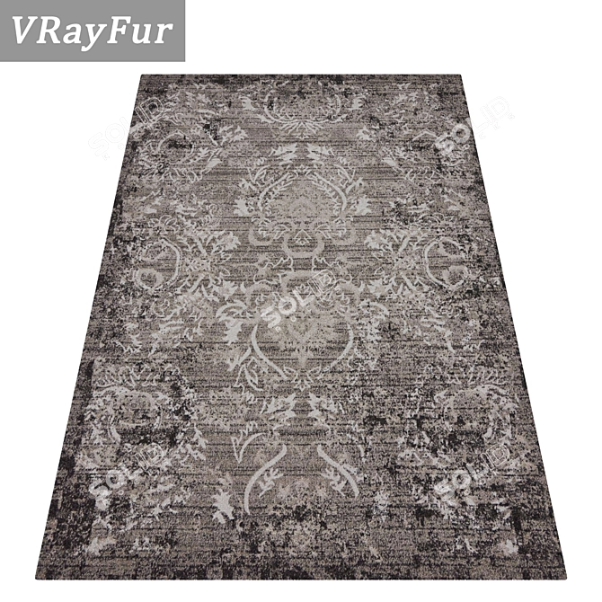 Luxury Rug Set: 3 High-Quality Textured Carpets 3D model image 2