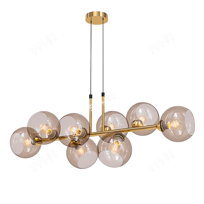 Elegant Amber Glass Pendant Light 3D model image 1