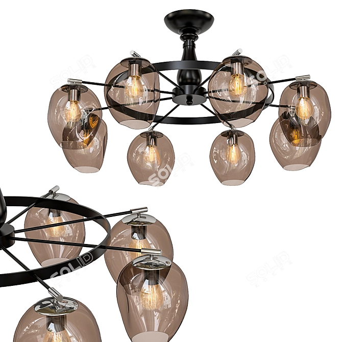 Modern Branching Bubbles Ceiling: Stylish Lighting Option 3D model image 1