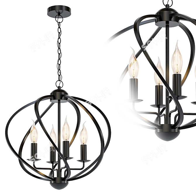 Elegant Norwood Chandelier 3D model image 1