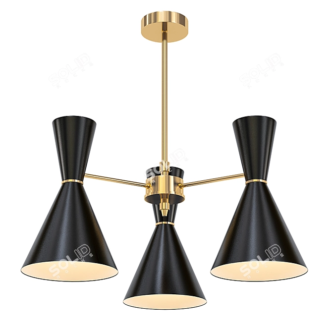 Luxury Cairo Chandelier Black 3D model image 1