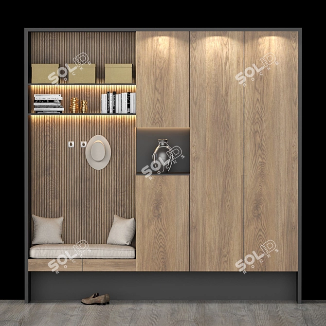 Modern Hall Furniture Set 3D model image 1