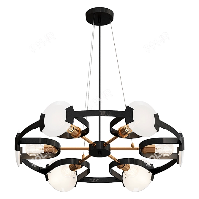 Modern Lens Chandelier 3D model image 1