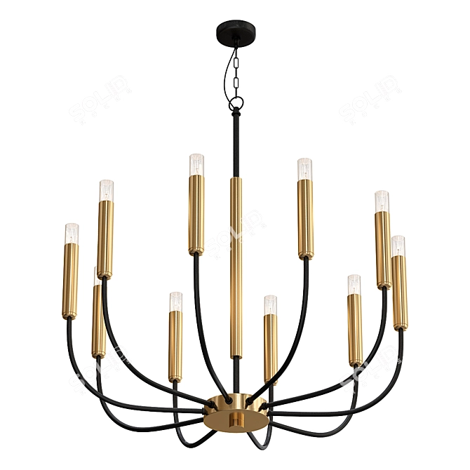Golden Elegance Chandelier 3D model image 1