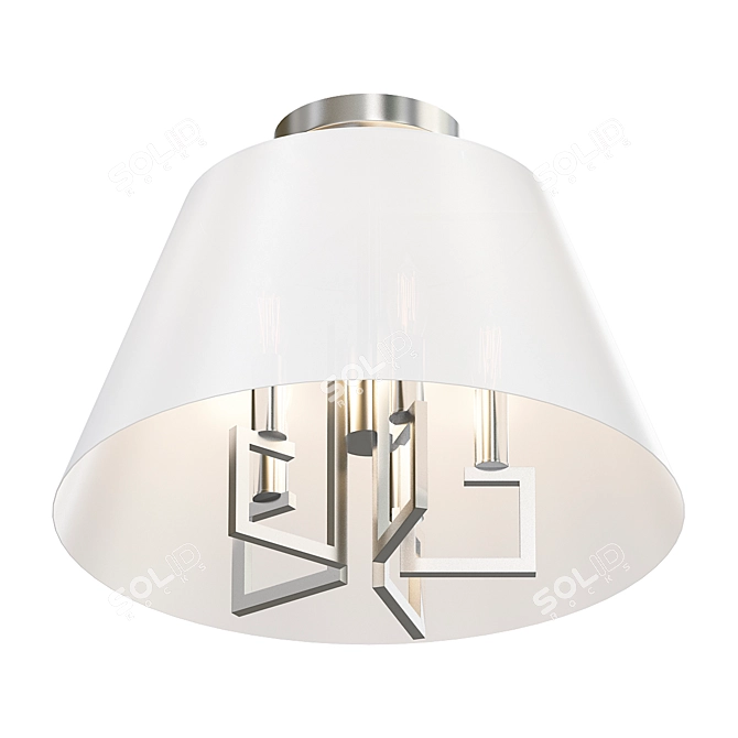 Elegant Greek Key Ceiling Light 3D model image 1