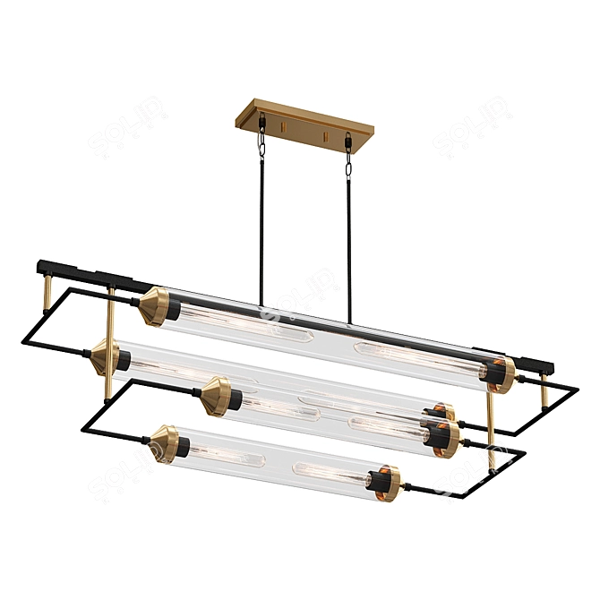 Tech-inspired Circuit Board Chandelier 3D model image 1