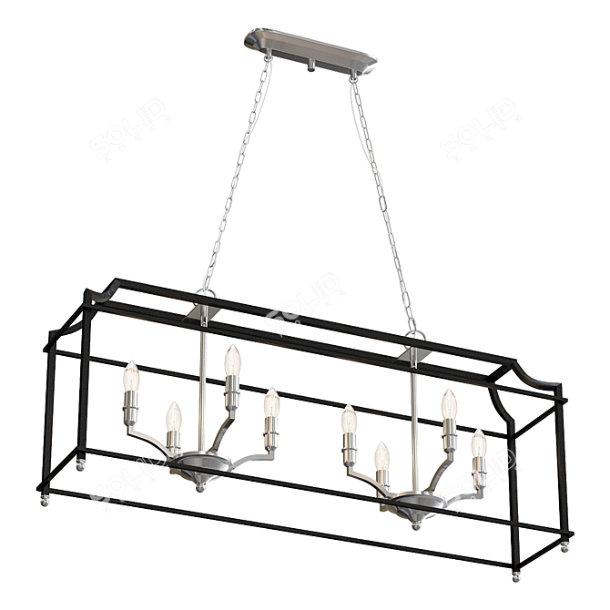 Contemporary Square Cage Chandelier 3D model image 1