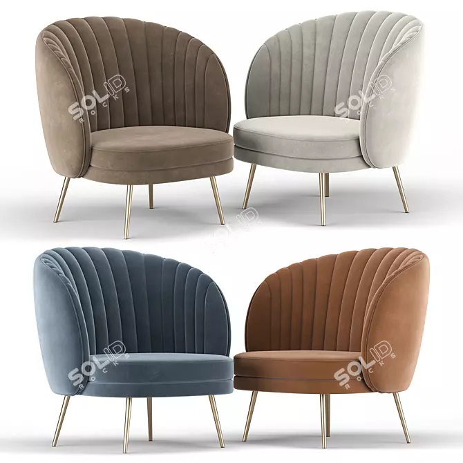 Elegant Barrel Chair: Sophisticated and Stylish 3D model image 1