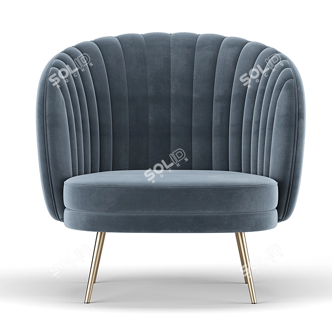 Elegant Barrel Chair: Sophisticated and Stylish 3D model image 2