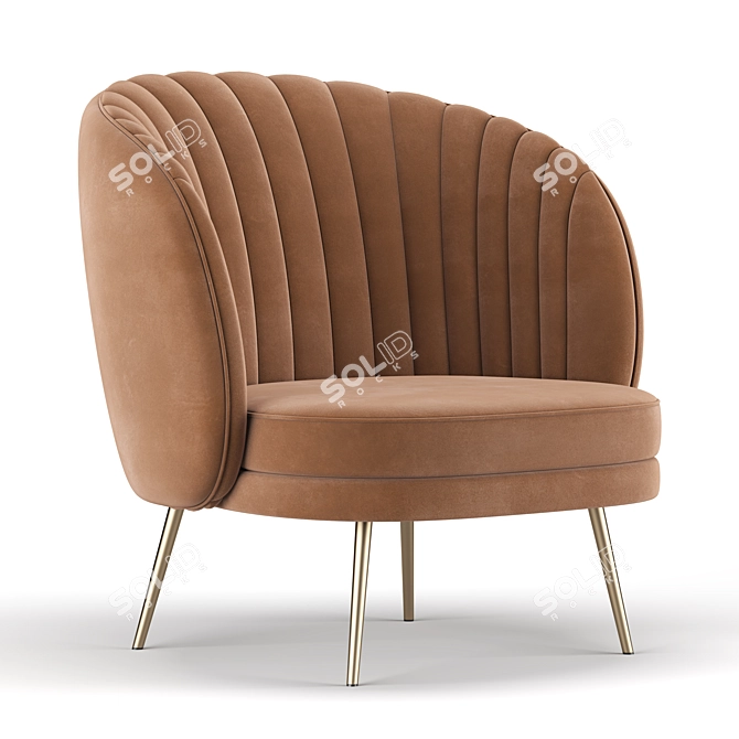 Elegant Barrel Chair: Sophisticated and Stylish 3D model image 3