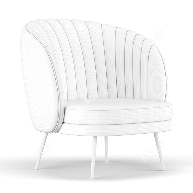 Elegant Barrel Chair: Sophisticated and Stylish 3D model image 4