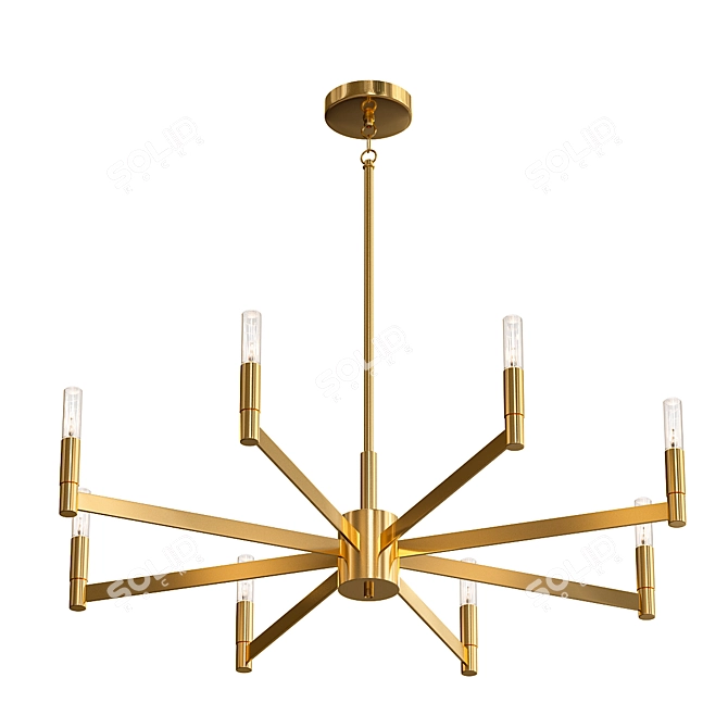 Sophisticated Square Chandelier - 8 Lights 3D model image 1