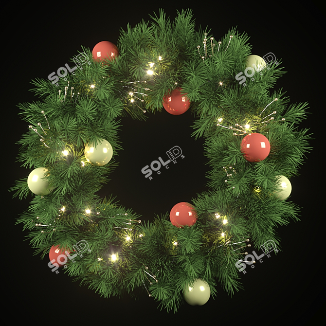 Festive Holiday Wreath Love 3D model image 1