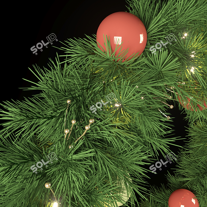 Festive Holiday Wreath Love 3D model image 2