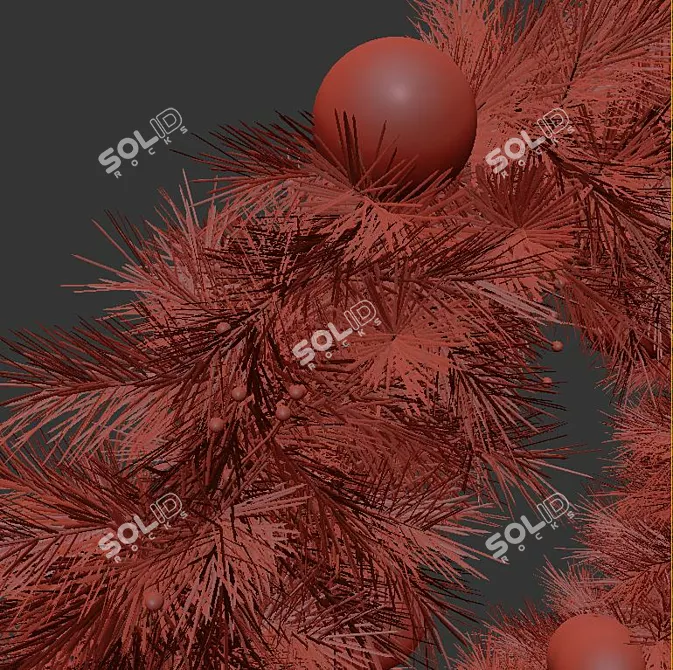 Festive Holiday Wreath Love 3D model image 4