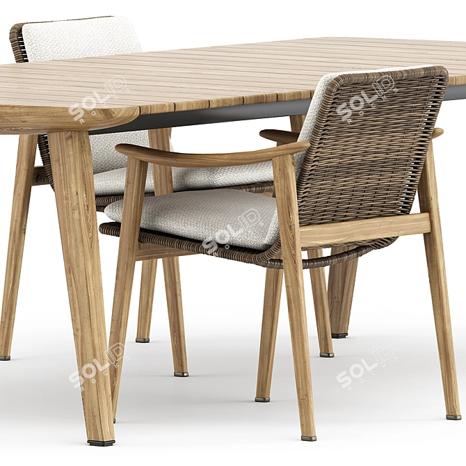 Fynn Outdoor Chair & Dining Table: Stylish Design by Minotti 3D model image 3