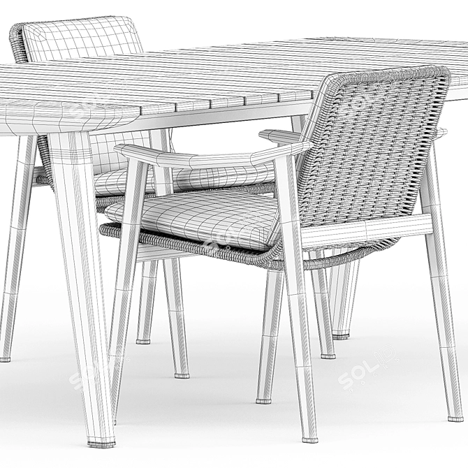 Fynn Outdoor Chair & Dining Table: Stylish Design by Minotti 3D model image 5