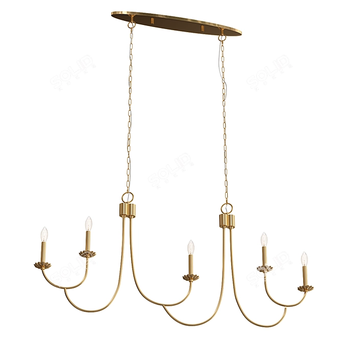 Modern Island Chandelier: Tiered Swag 3D model image 1