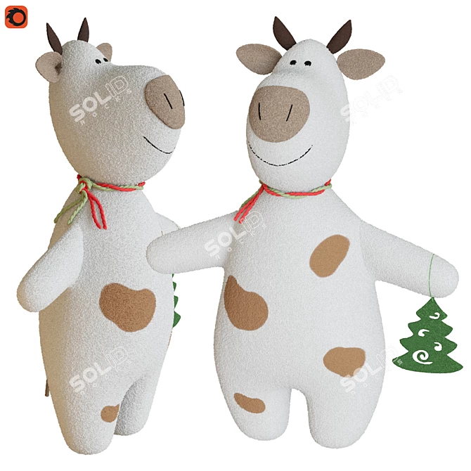 Adorable Bull Plush Toy | Year 2021 Symbol 3D model image 1