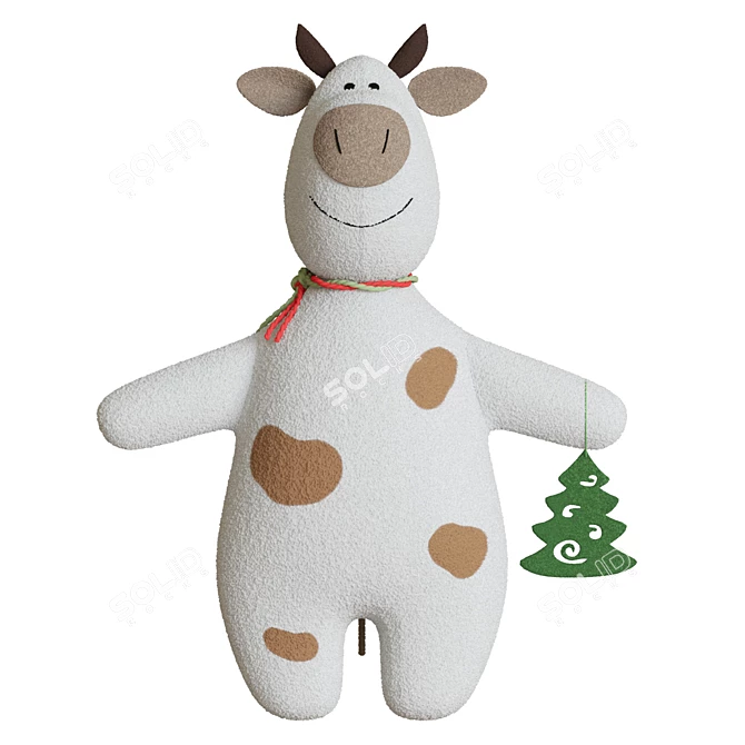 Adorable Bull Plush Toy | Year 2021 Symbol 3D model image 3