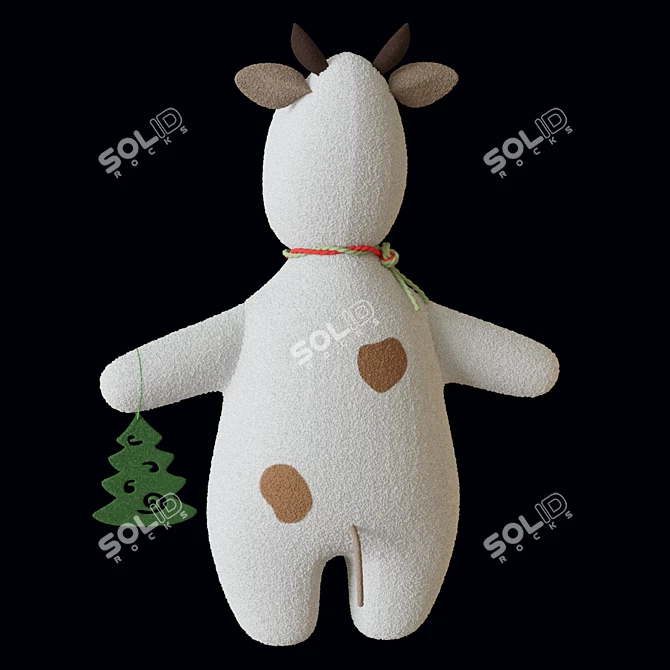 Adorable Bull Plush Toy | Year 2021 Symbol 3D model image 4