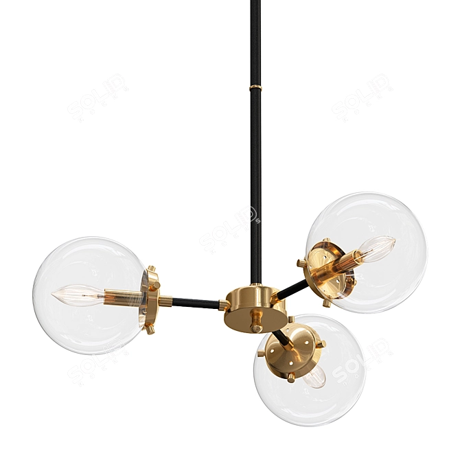 Modern Radial Chandelier: Urban Globe 3D model image 1