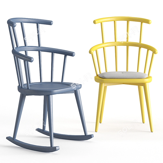 Windsor Revival Chair: Classic meets Contemporary 3D model image 1