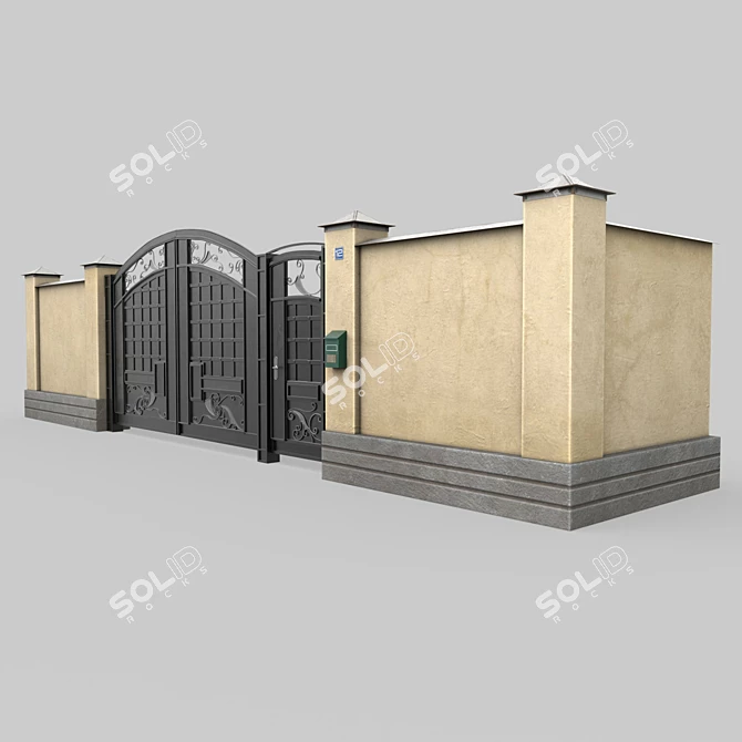 Versatile Gate and Fence Set 3D model image 5