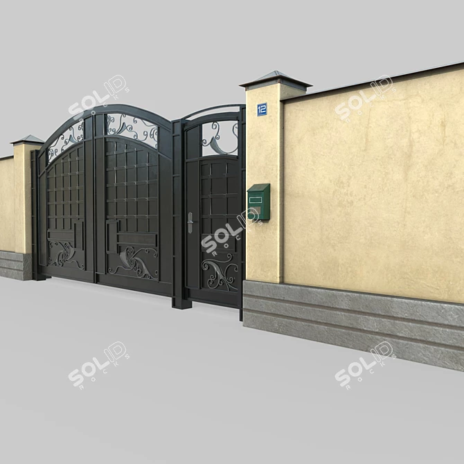 Versatile Gate and Fence Set 3D model image 2