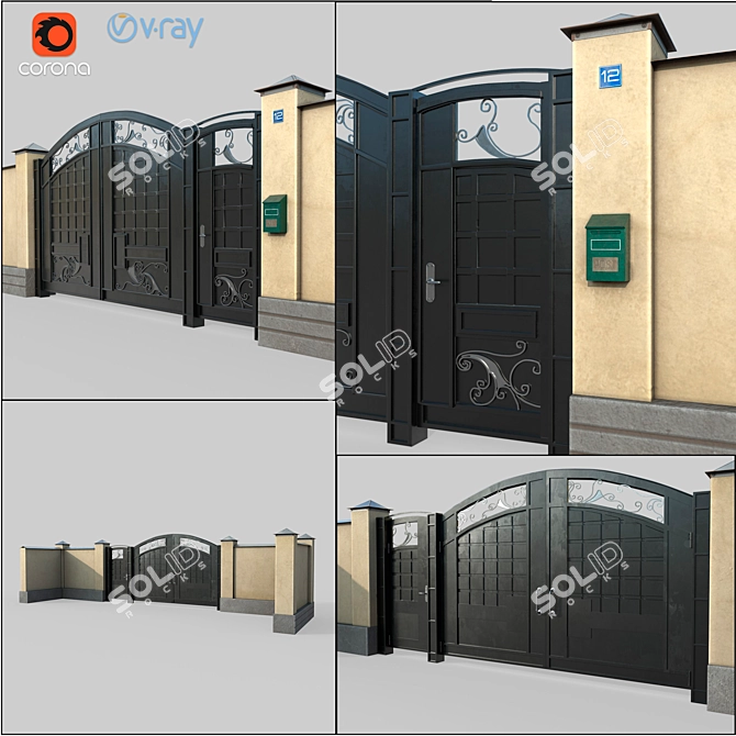 Versatile Gate and Fence Set 3D model image 3