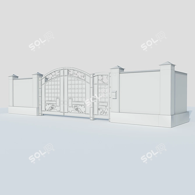 Versatile Gate and Fence Set 3D model image 4