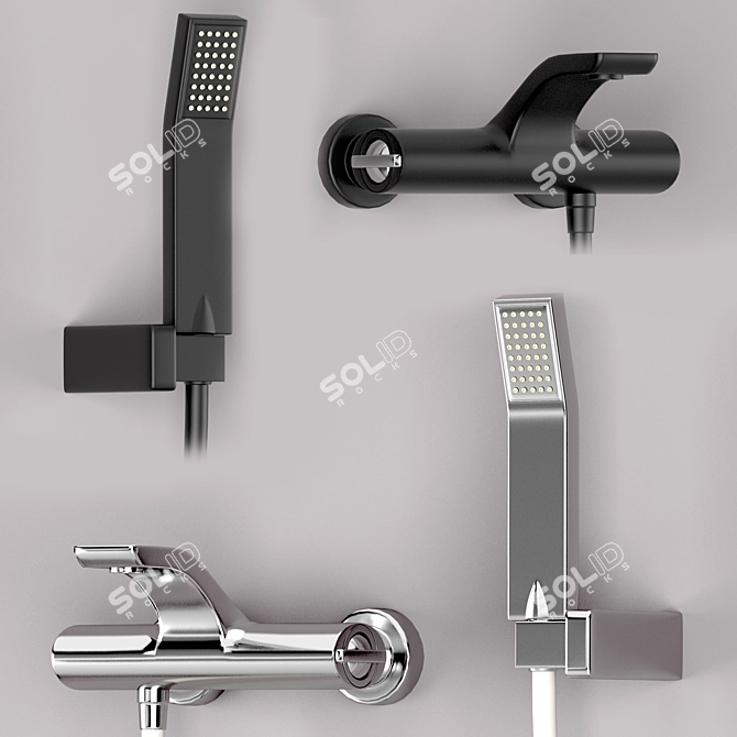 Webert Bathroom Set: Faucet, Shower, Sink, and More 3D model image 3