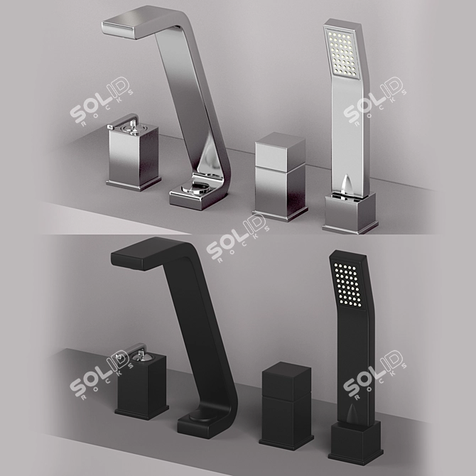 Webert Bathroom Set: Faucet, Shower, Sink, and More 3D model image 4