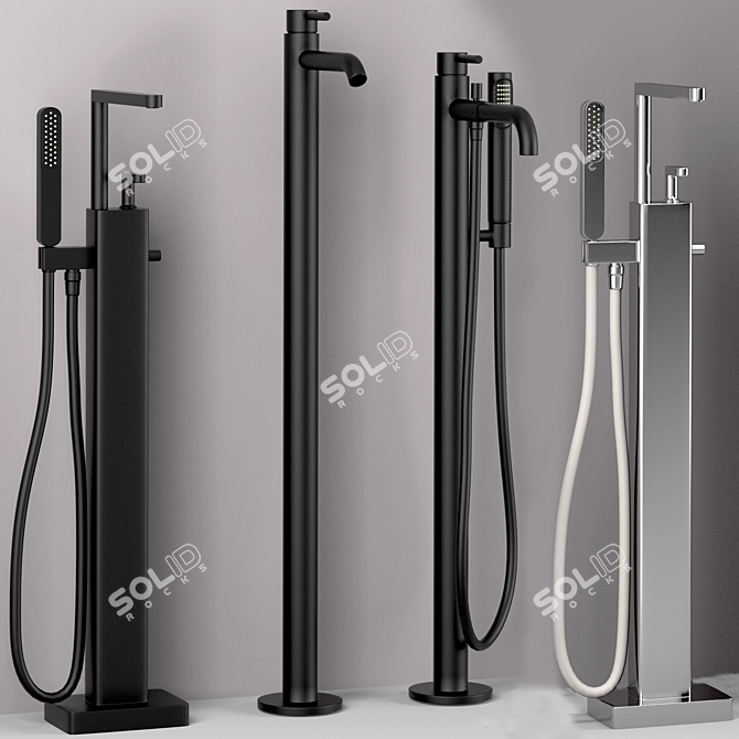 Webert Bathroom Set: Faucet, Shower, Sink, and More 3D model image 5