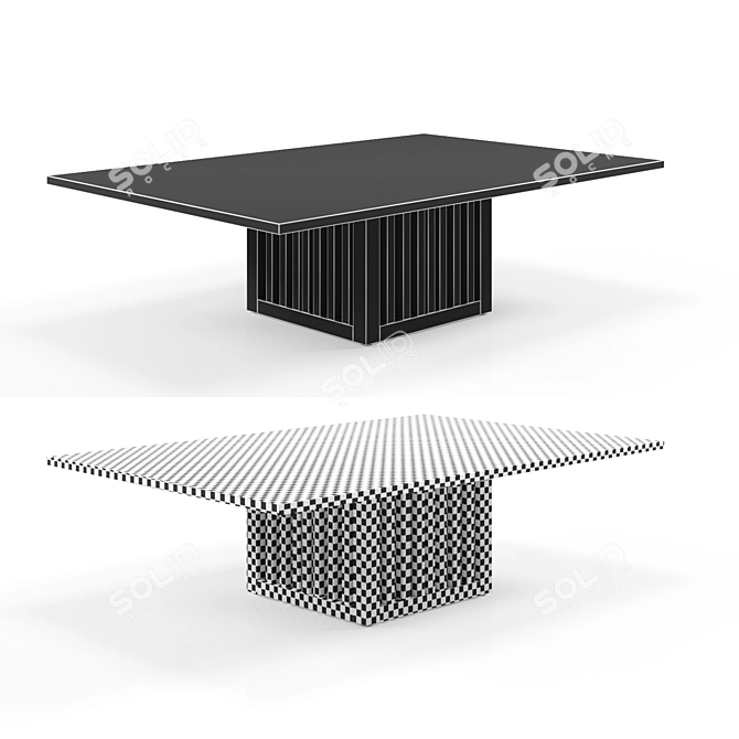Minimalist Code Marble Coffee Table 3D model image 3