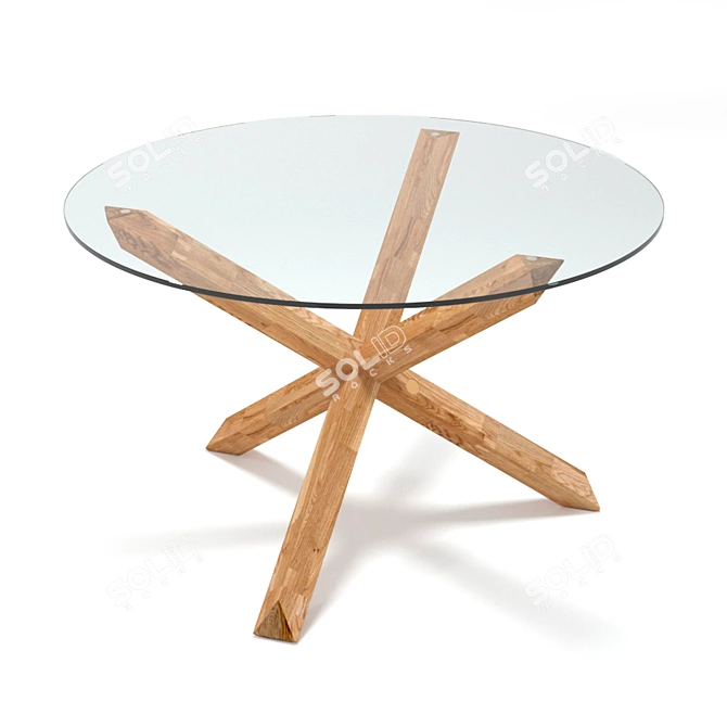 Elegant AGERBY Round Glass Dining Table 3D model image 1