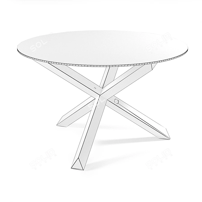 Elegant AGERBY Round Glass Dining Table 3D model image 3