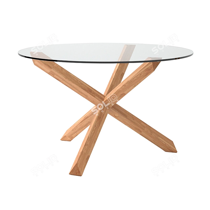 Elegant AGERBY Round Glass Dining Table 3D model image 4