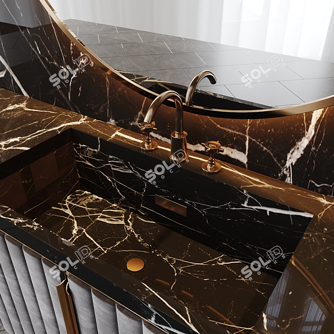 Luxury Bath Set with Giulini G G5 F7960O Mixer 3D model image 4