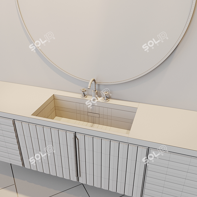 Luxury Bath Set with Giulini G G5 F7960O Mixer 3D model image 5