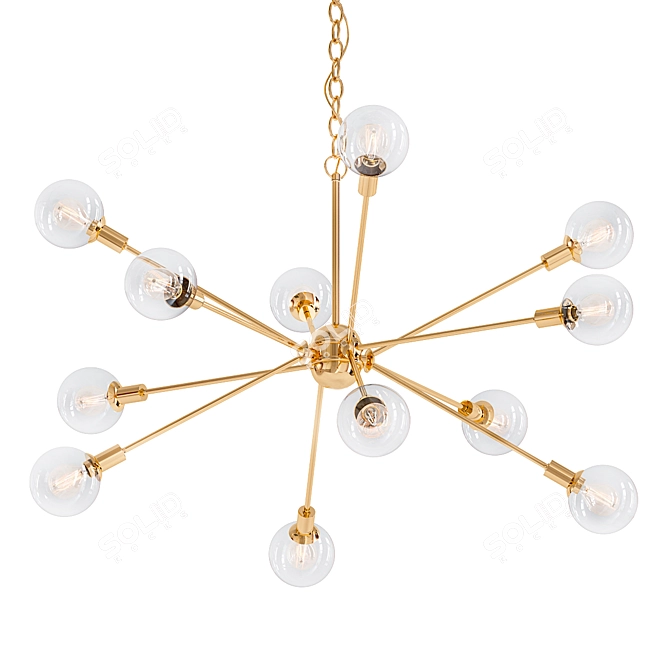 Radiant Starburst Chandelier 3D model image 1