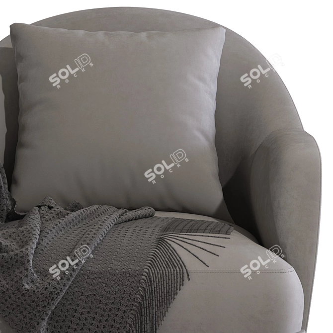 Cozy Fabric Armchair by Laskasas 3D model image 4