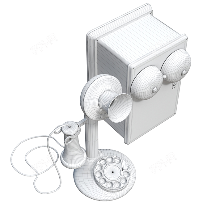 Retro Bell Telephone Vintage 3D model image 6