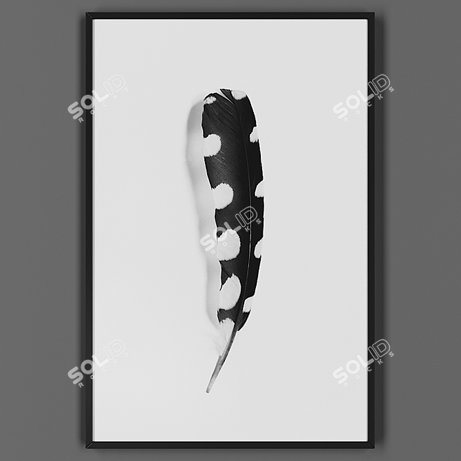 Elegant Black Framed Art 3D model image 1